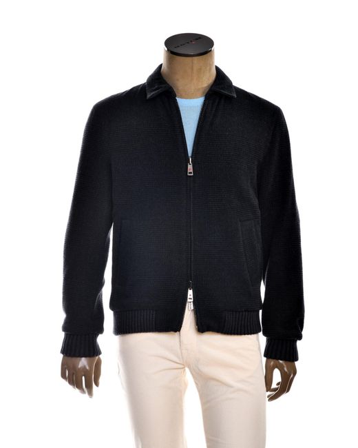 Kiton Blue Kired By Brakk Prince Of Wales Cashmere Reversible Jacket for men