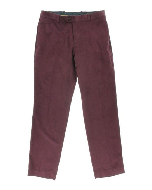 BarIII Purple Slim Fit Flat Front Corduroy Pants for men