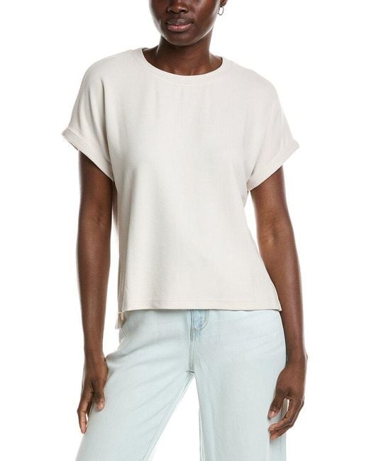 Splendid White Waffle Scuba Sweatshirt