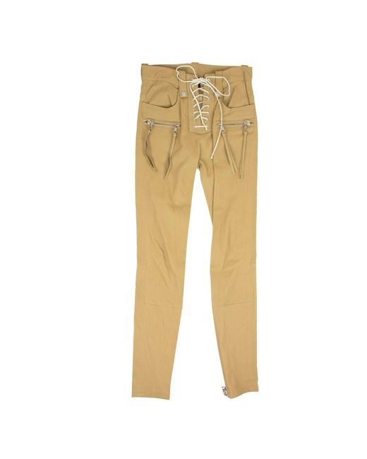 Unravel Project Natural Leather Skinny Lace Up Pants