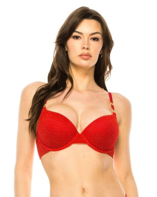 Fashnzfab Red Push Up Bra