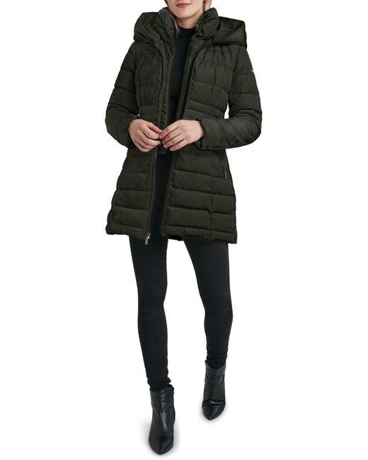 Laundry by Shelli Segal Quilted Hooded Puffer Coat in Black Lyst