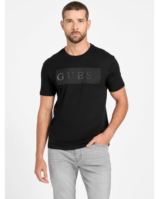 Guess Black Eco Laszlo Crewneck Tee for men