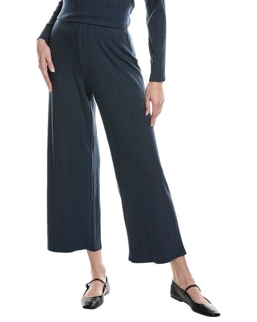Eileen Fisher Blue Variegated Rib Wide Pant