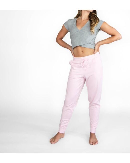 Body Wrappers White French Terry Tapered Joggers With Front Pockets