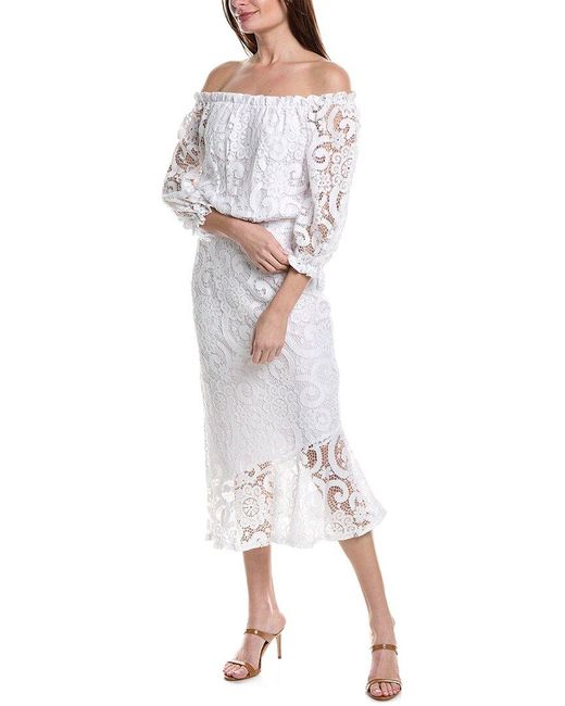Nanette Lepore White Valentina Re-embroidered Maxi Dress