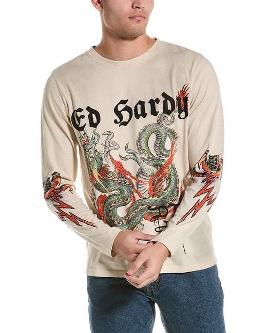 Ed Hardy Natural Limited Edition Dragon T-shirt for men