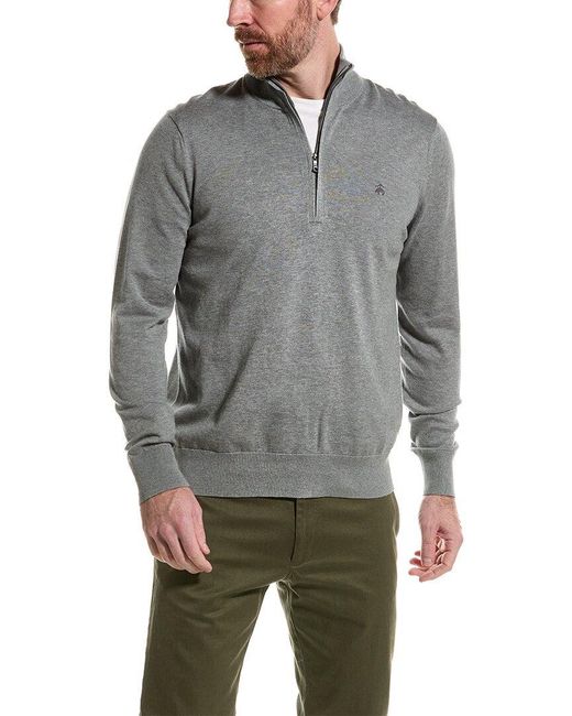Brooks Brothers Gray Logo 1/2-zip Pullover for men