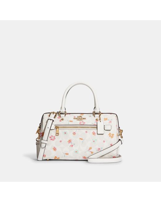 Coach Outlet Multicolor Rowan Satchel In Signature Canvas With Mystical Floral Print