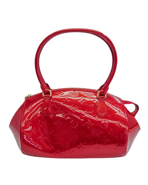 Louis Vuitton Red Sherwood Patent Leather Shopper Bag (pre-owned)