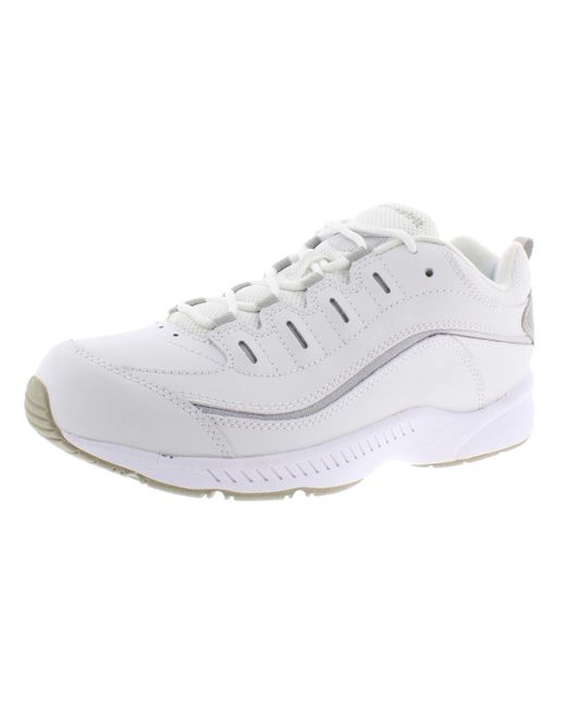 Easy Spirit White Romy Contrast Trim Athletic Walking Shoes