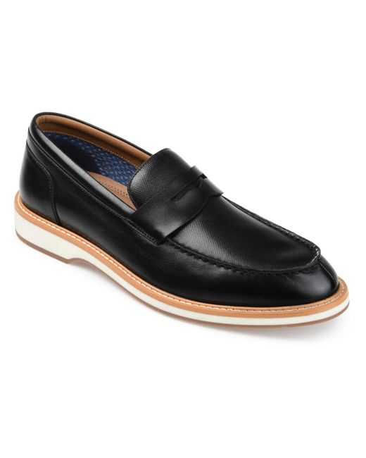 Thomas & Vine Black Watkins Leather Slip-on Loafers for men
