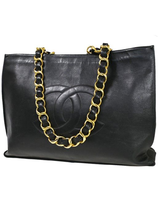 Chanel Black Cc Leather Shoulder Bag (pre-owned)