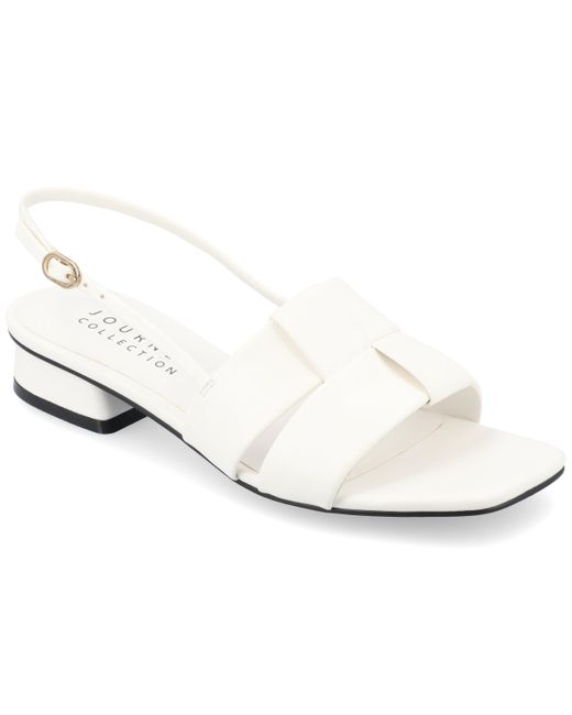Journee Collection White Journee Tabatha Medium And Wide Width Flat Sandals