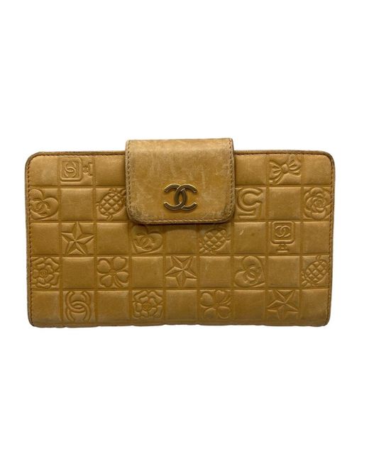 Chanel Natural Cc Leather Wallet (pre-owned)