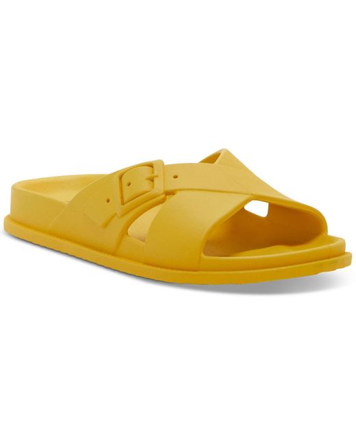 Lucky Brand Yellow Roseleen Slip On Footbed Slide Sandals