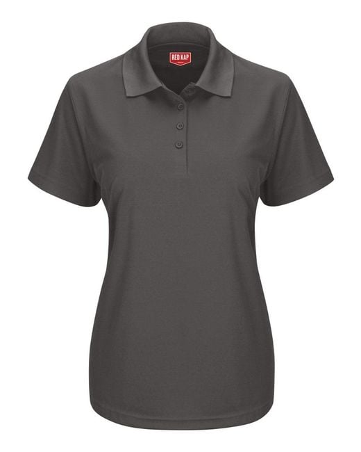 Red Kap Black Short Sleeve Performance Knit Pocketless Core Polo