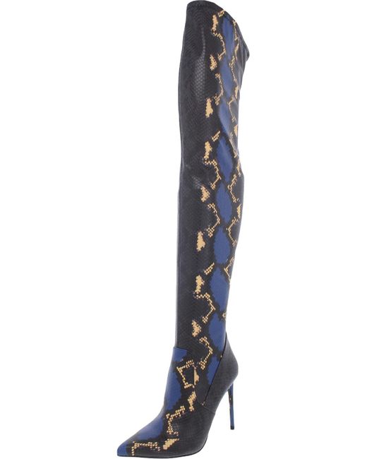 Steve Madden Blue Vava Padded Insole Tall Thigh-high Boots