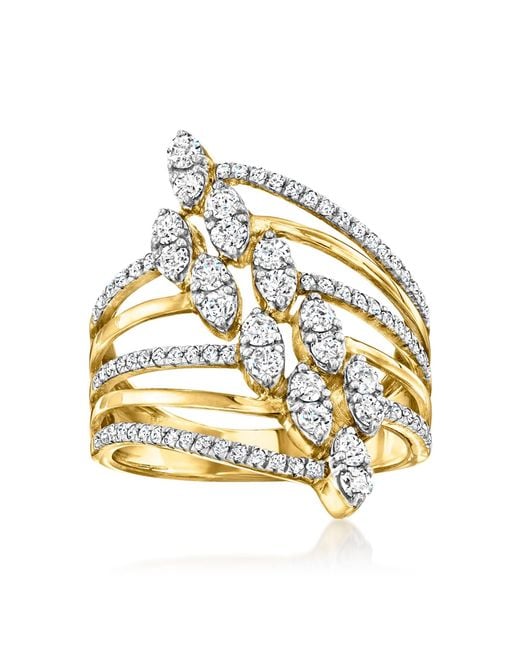 Ross-Simons Metallic Diamond Multi-Row Navette Ring