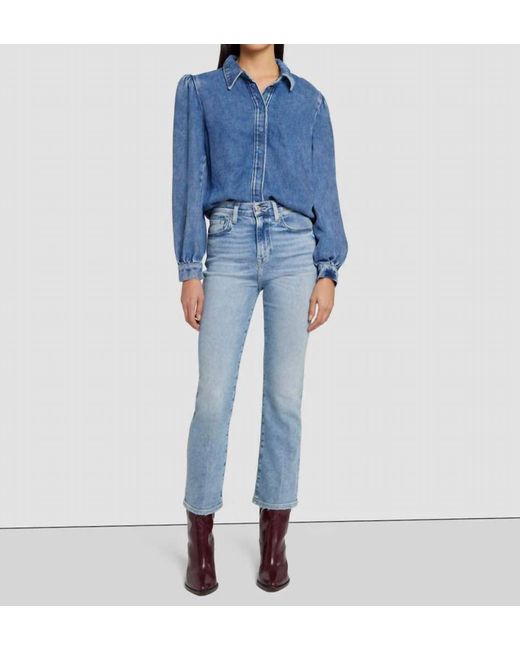 7 For All Mankind High Waist Slim Kick Jeans In Must in Blue | Lyst