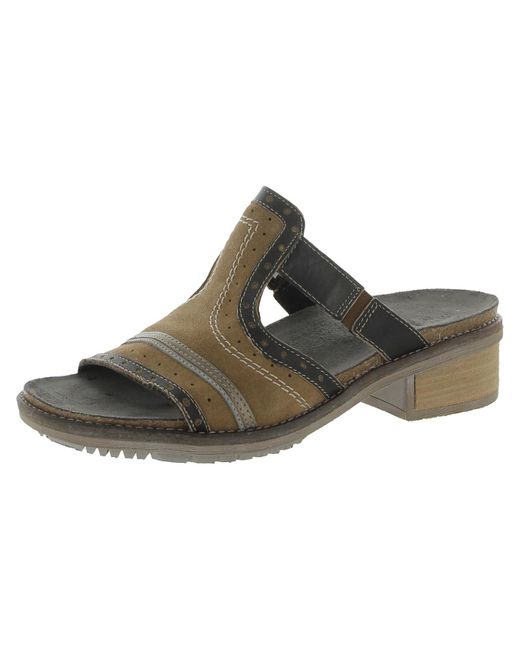 Naot Brown Nifty Leather Slip On Slide Sandals