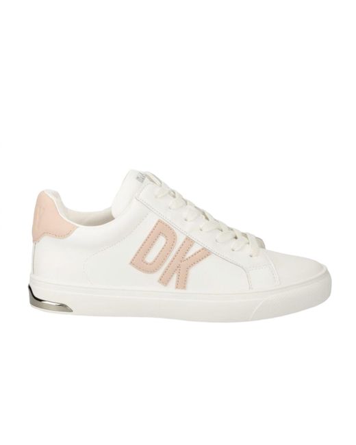 DKNY White Abeni Court Lace Up Sneaker