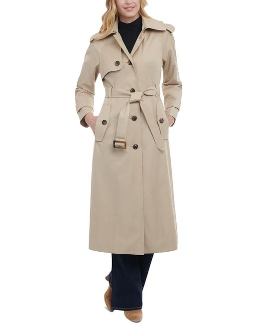 London Fog Natural Belted Polyester Trench Coat