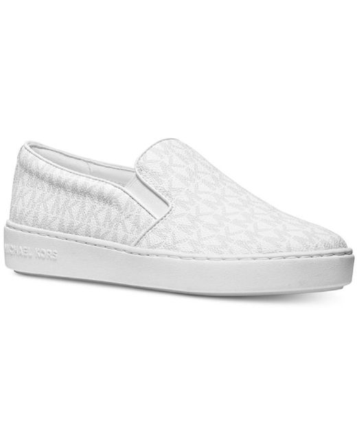 MICHAEL Michael Kors White Keaton Slip On Signature Slip On Casual And Fashion Sneakers