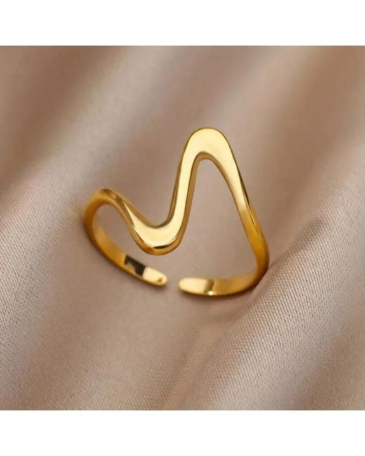 Fashnzfab Metallic Wave Ring (Adjustable)