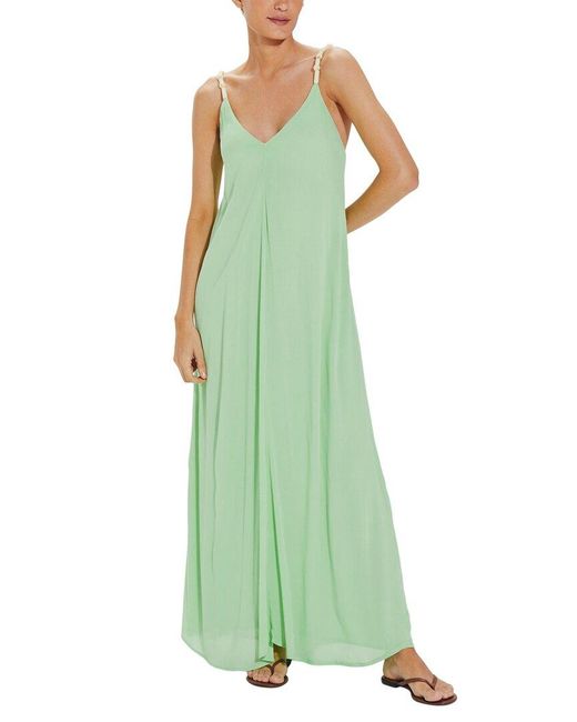 ViX Green Solid Lilly Long Cover Up