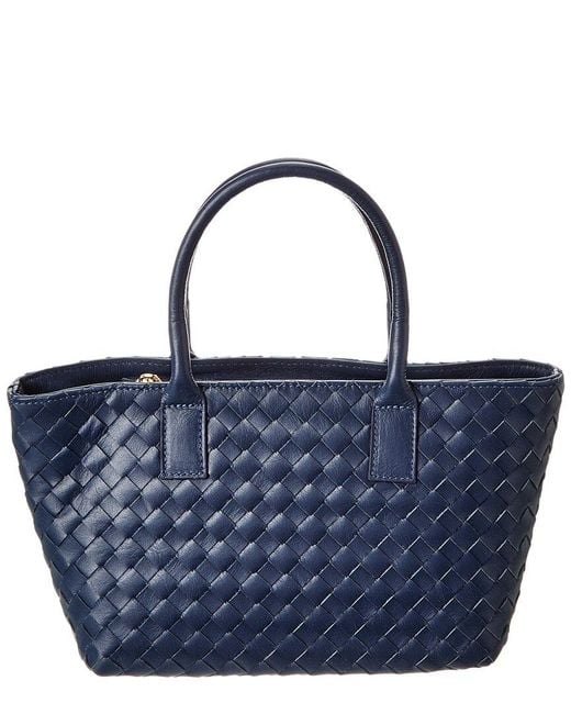 Isabella Rose Blue Anya Hand-Woven Leather Satchel