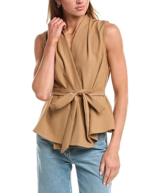 REVERIEE Blue Wrap Blouse