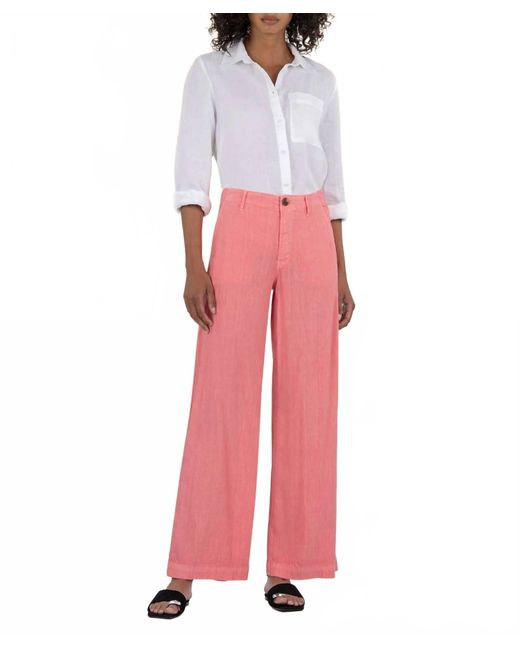 Kut From The Kloth Pink Meg Linen Wide Leg Pants