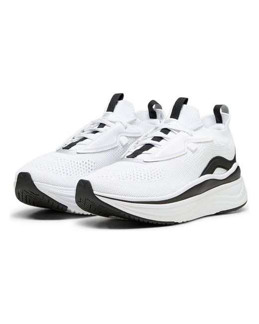 PUMA White Softride Stakd Mesh Fitness Running & Training Shoes