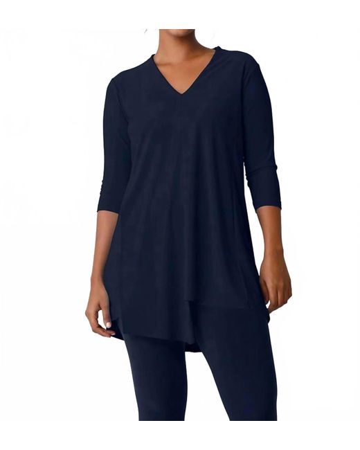 Sympli Blue V-Neck Over Double Tunic