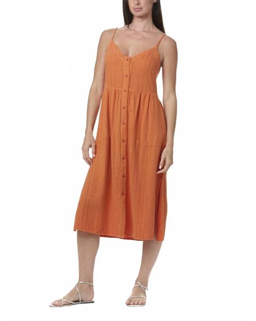 Splendid Orange Gabrielle Button Down Dress