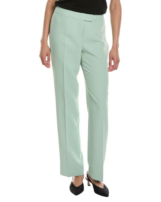Anne Klein Green Fly Front Extend Tab Trouser