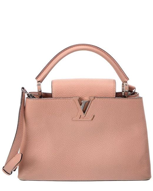 Louis Vuitton Magnolia Leather Capucines Pm (authentic Pre-owned) in Pink