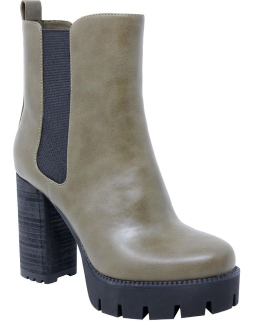 Charles David Whim Faux Leather Platform Ankle Boots in Gray | Lyst