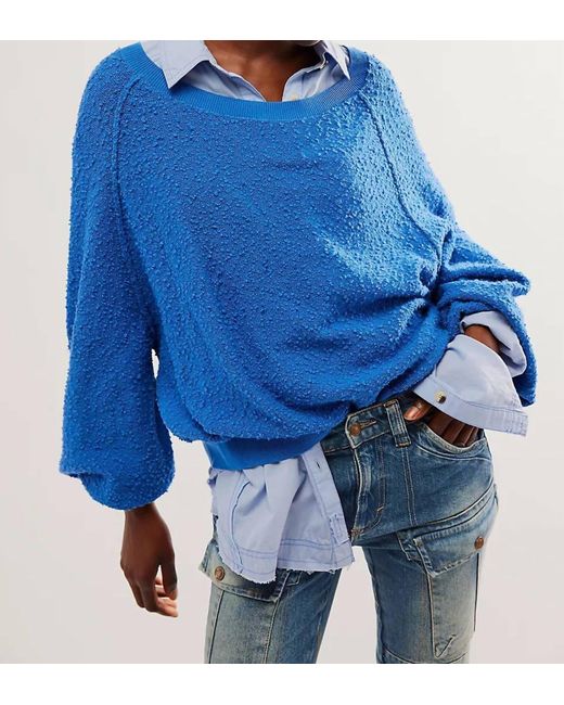Free People Blue Found My Friend Pullover