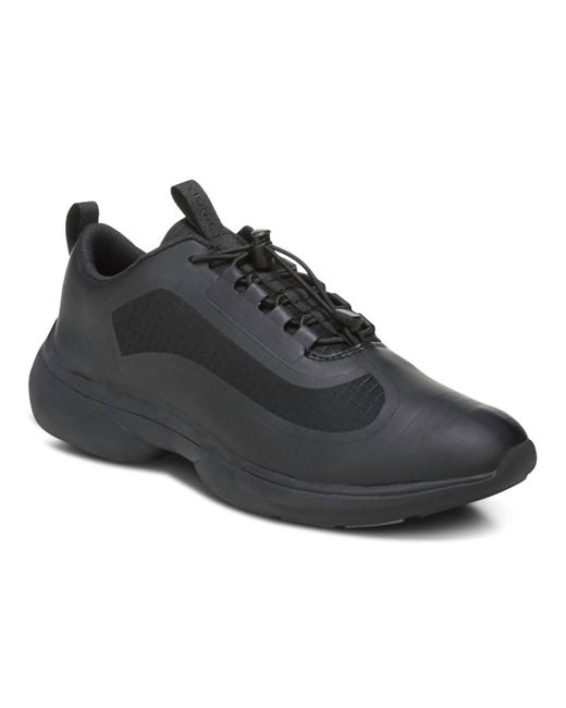 Vionic Guinn Bungee Lace Waterproof Walking Shoes - Medium Width In Black