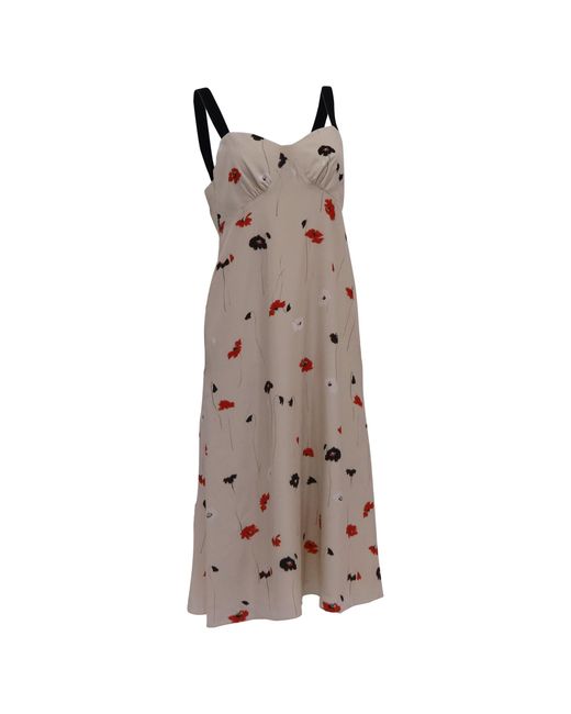 Jason Wu Brown Floral-Print Sleeveless Midi Dress