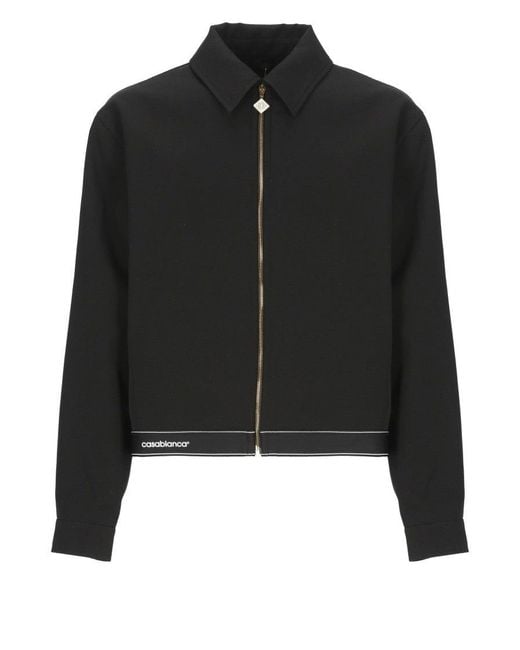 Casablanca Black Tailored Wool Jacket With Contrasting Logo for men