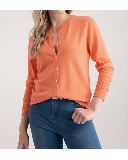 Marble Orange Button Up Cardigan