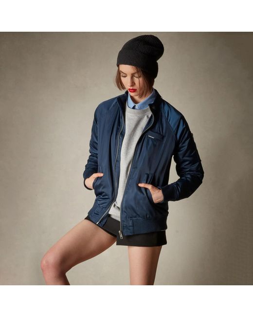 Members Only Blue Satin Bomber Jacket