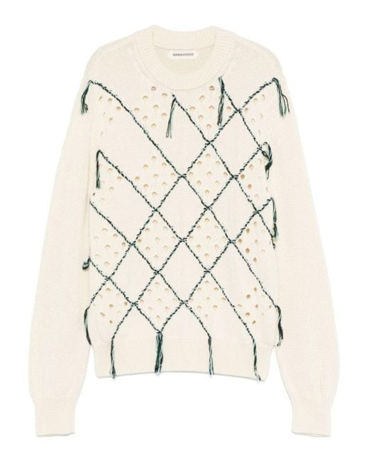 NAMACHEKO Natural Maglia Intarsia Crewneck for men
