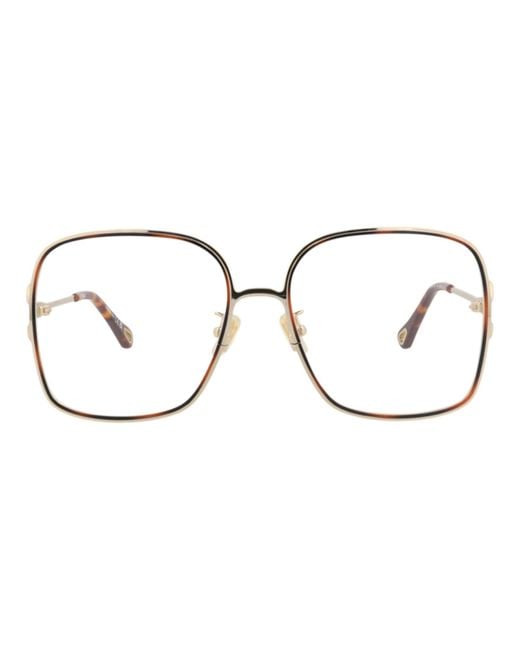 Chloé Brown Square-Frame Metal Optical Frames