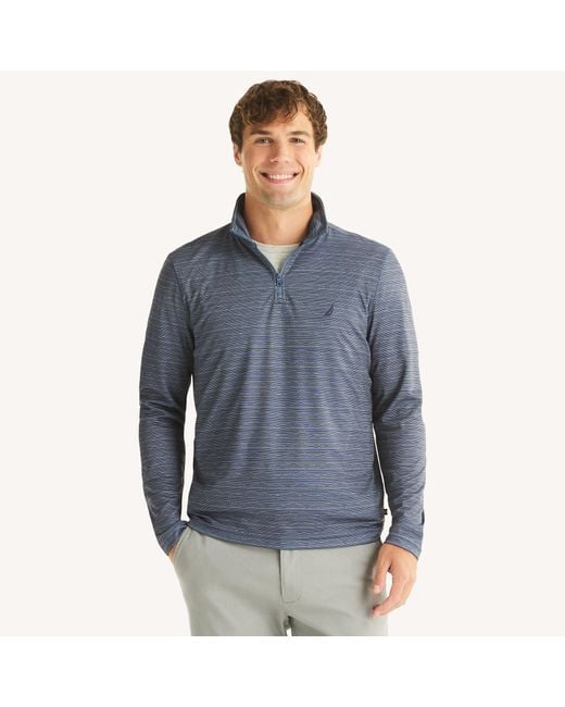 Nautica Blue Navtech Quarter-Zip Pullover for men