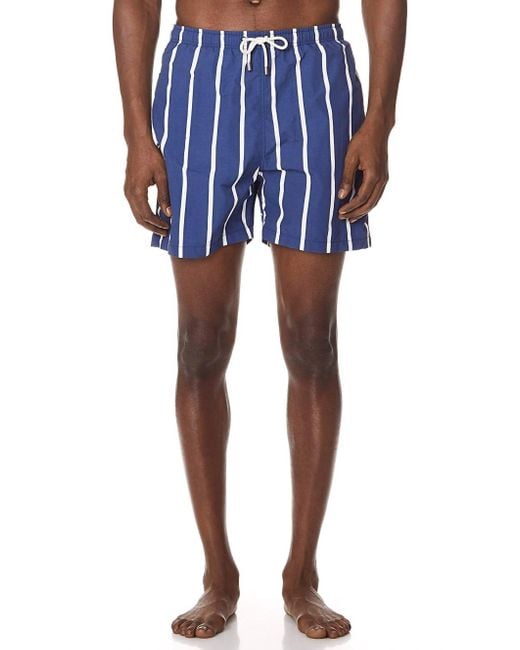 Solid & Striped Blue The Classic Drawstrings Swim Shorts Trunks for men