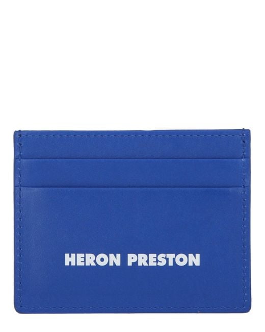 Heron Preston Blue Logo Tape Card Holder for men